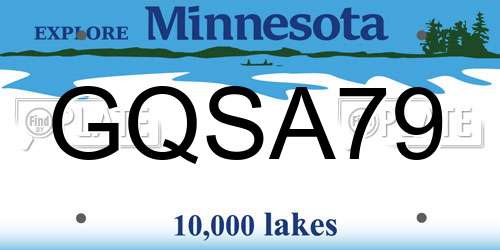 GQSA79 Minnesota License Plate