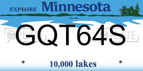 GQT64S Minnesota License Plate