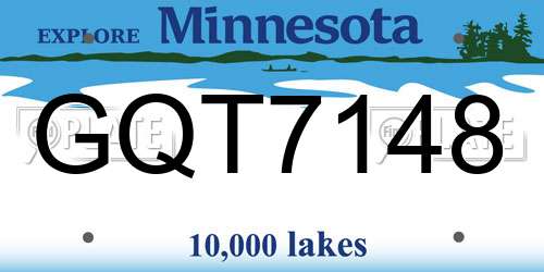 GQT7148 Minnesota License Plate