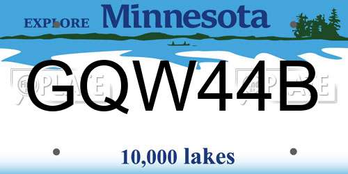 GQW44B Minnesota License Plate