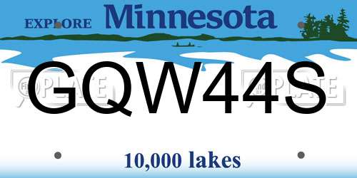 GQW44S Minnesota License Plate