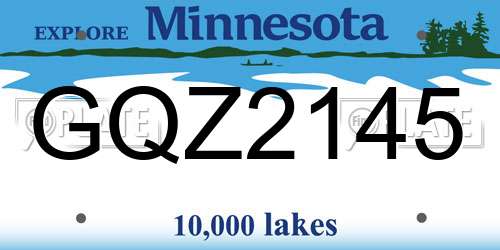GQZ2145 Minnesota License Plate
