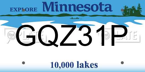 GQZ31P Minnesota License Plate