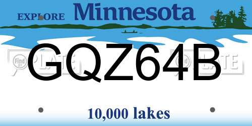 GQZ64B Minnesota License Plate