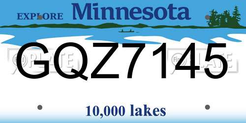 GQZ7145 Minnesota License Plate