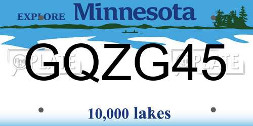 GQZG45 Minnesota License Plate