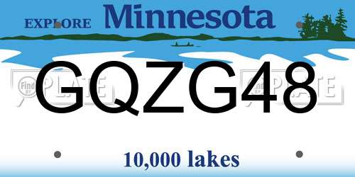 GQZG48 Minnesota License Plate
