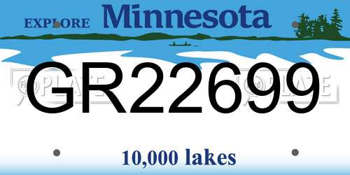 GR22699 Minnesota License Plate
