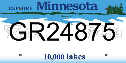GR24875 Minnesota License Plate