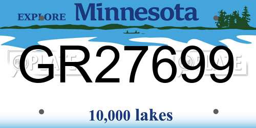 GR27699 Minnesota License Plate