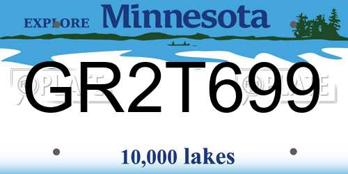 GR2T699 Minnesota License Plate