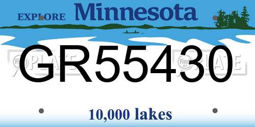 GR55430 Minnesota License Plate