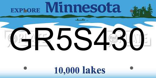 GR5S430 Minnesota License Plate