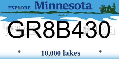GR8B430 Minnesota License Plate