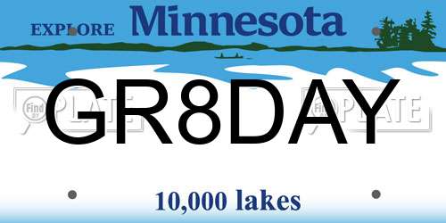 GR8DAY Minnesota License Plate