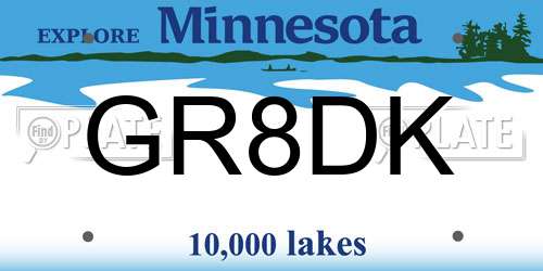 GR8DK Minnesota License Plate