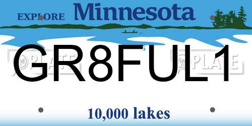 GR8FUL1 Minnesota License Plate