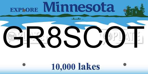 GR8SCOT Minnesota License Plate