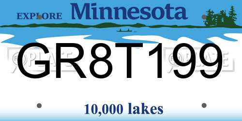 GR8T199 Minnesota License Plate