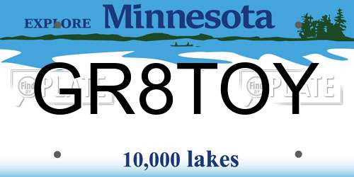 GR8TOY Minnesota License Plate