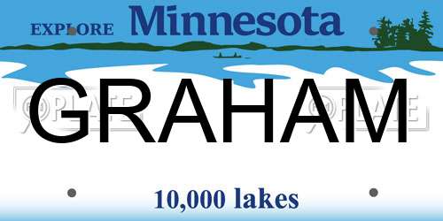 GRAHAM Minnesota License Plate