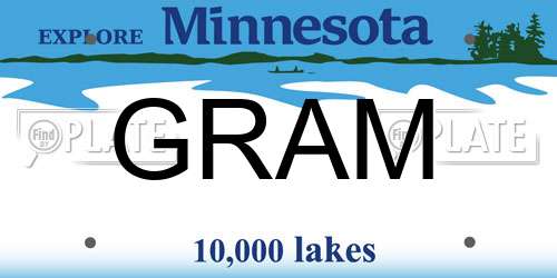 GRAM Minnesota License Plate