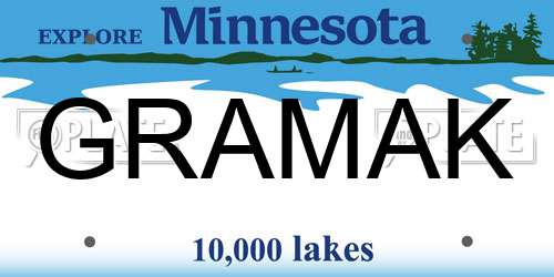 GRAMAK Minnesota License Plate