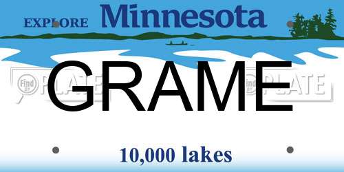 GRAME Minnesota License Plate