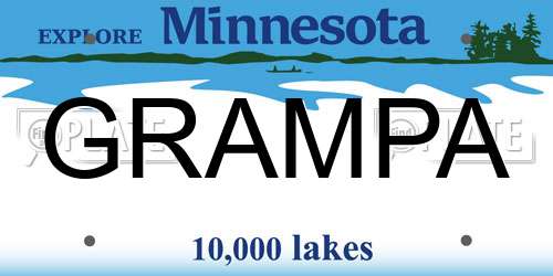 GRAMPA Minnesota License Plate