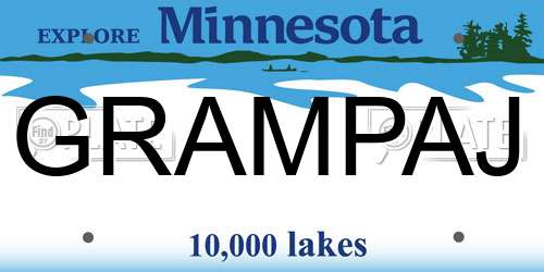GRAMPAJ Minnesota License Plate