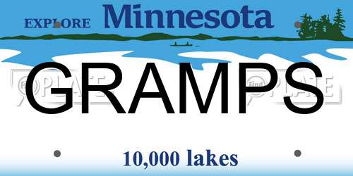 GRAMPS Minnesota License Plate