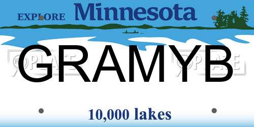 GRAMYB Minnesota License Plate