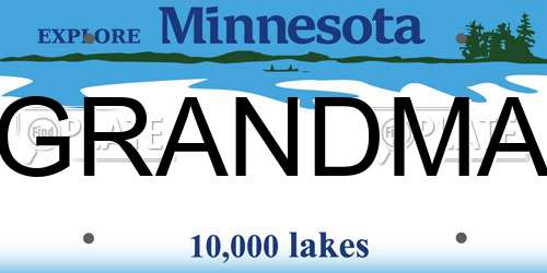 GRANDMA Minnesota License Plate