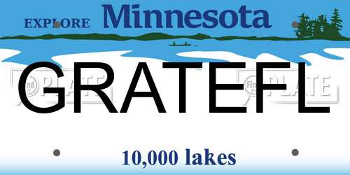 GRATEFL Minnesota License Plate