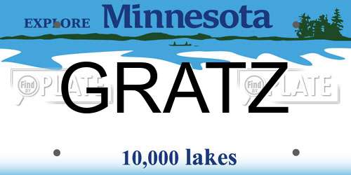 GRATZ Minnesota License Plate