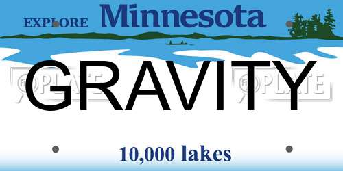 GRAVITY Minnesota License Plate