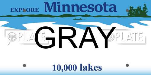 GRAY Minnesota License Plate