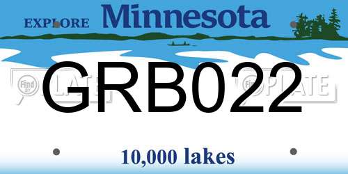 GRB022 Minnesota License Plate