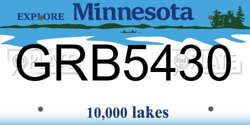 GRB5430 Minnesota License Plate