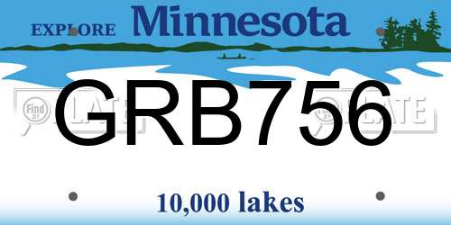 GRB756 Minnesota License Plate