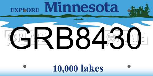 GRB8430 Minnesota License Plate