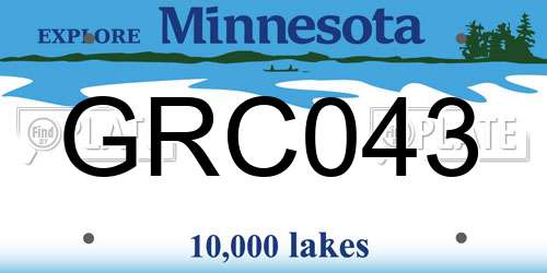 GRC043 Minnesota License Plate