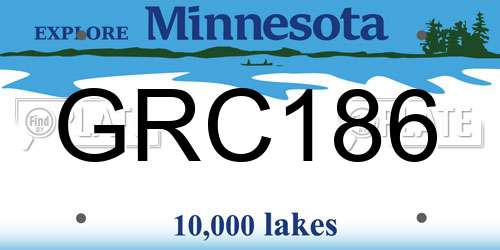 GRC186 Minnesota License Plate