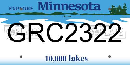 GRC2322 Minnesota License Plate
