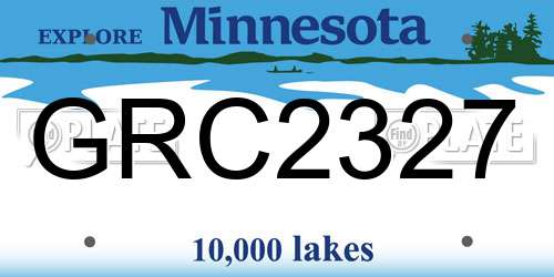 GRC2327 Minnesota License Plate