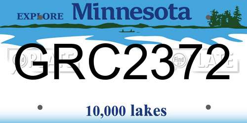 GRC2372 Minnesota License Plate