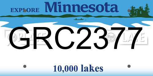 GRC2377 Minnesota License Plate