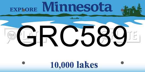 GRC589 Minnesota License Plate