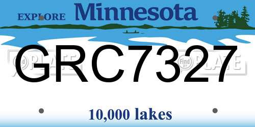 GRC7327 Minnesota License Plate