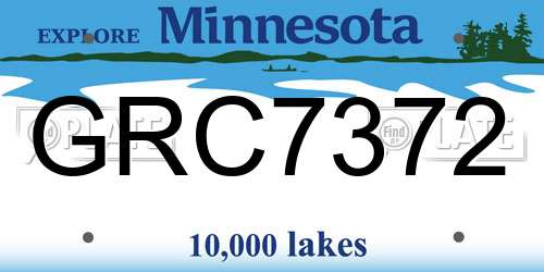 GRC7372 Minnesota License Plate